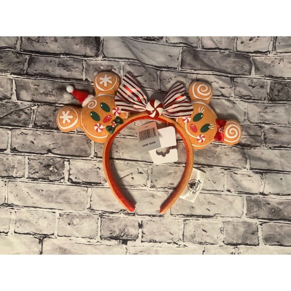 Walt Disney World Parks Gingerbread Holiday Ears Headband Adult New Christmas - Picture 1 of 4